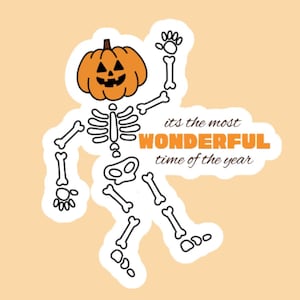 Sticker, Skeleton, Pumpkin, Fall, Autumn, Xray, Radiology, Rad Tech, Xray Tech, Halloween, Healthcare, Anatomy, Decor, Crafts