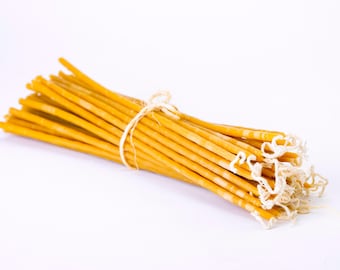 100% Beeswax Small Candles (25cm x 0.7cm, 7-9 grams)