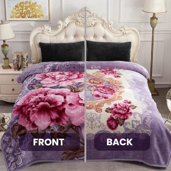 YHSF Korean Faux Mink Blanket 2 Ply Thick & Soft Reversible