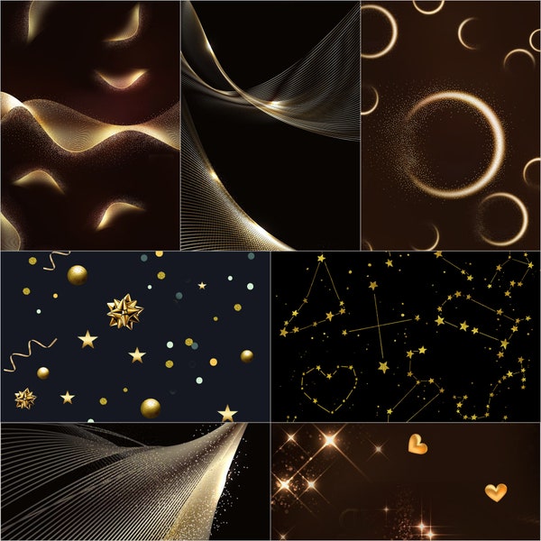 Instagram Stories Backgrounds,Card,Black Golden light,Awards,Gift Display Board,Subject Matter,Starry,Moon,Constellation,Curve,Heart Love