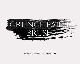 Grunge paint png, ink splatter clipart, brush strokes, digital download