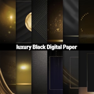 Luxus Schwarzes digitales Papier, schwarzes Scrapbook papier, digitales Papier