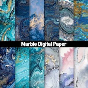 Marble Digital Paper, marble textures, instant download for commercial use