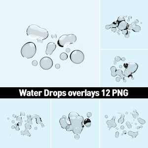 Photoshop Splash PNG, Gotas de agua, Gotas de lluvia, Superposiciones Efecto Clipart, Texturas, Foto Digital