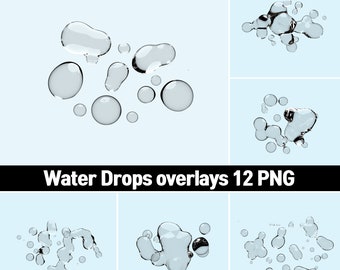 Photoshop Splash PNG, Water Drops, Raindrops, Overlays Clipart Effect, Textures,  Photo Digital