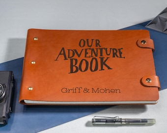 Our Adventure Book Personalized Scrapbook Album Custom Photo Book Couple Memory Travel Journal Gift Handmade