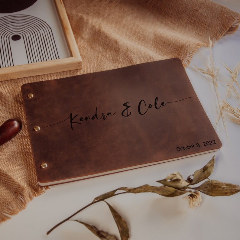 Handmade Leather Wedding Guest Book