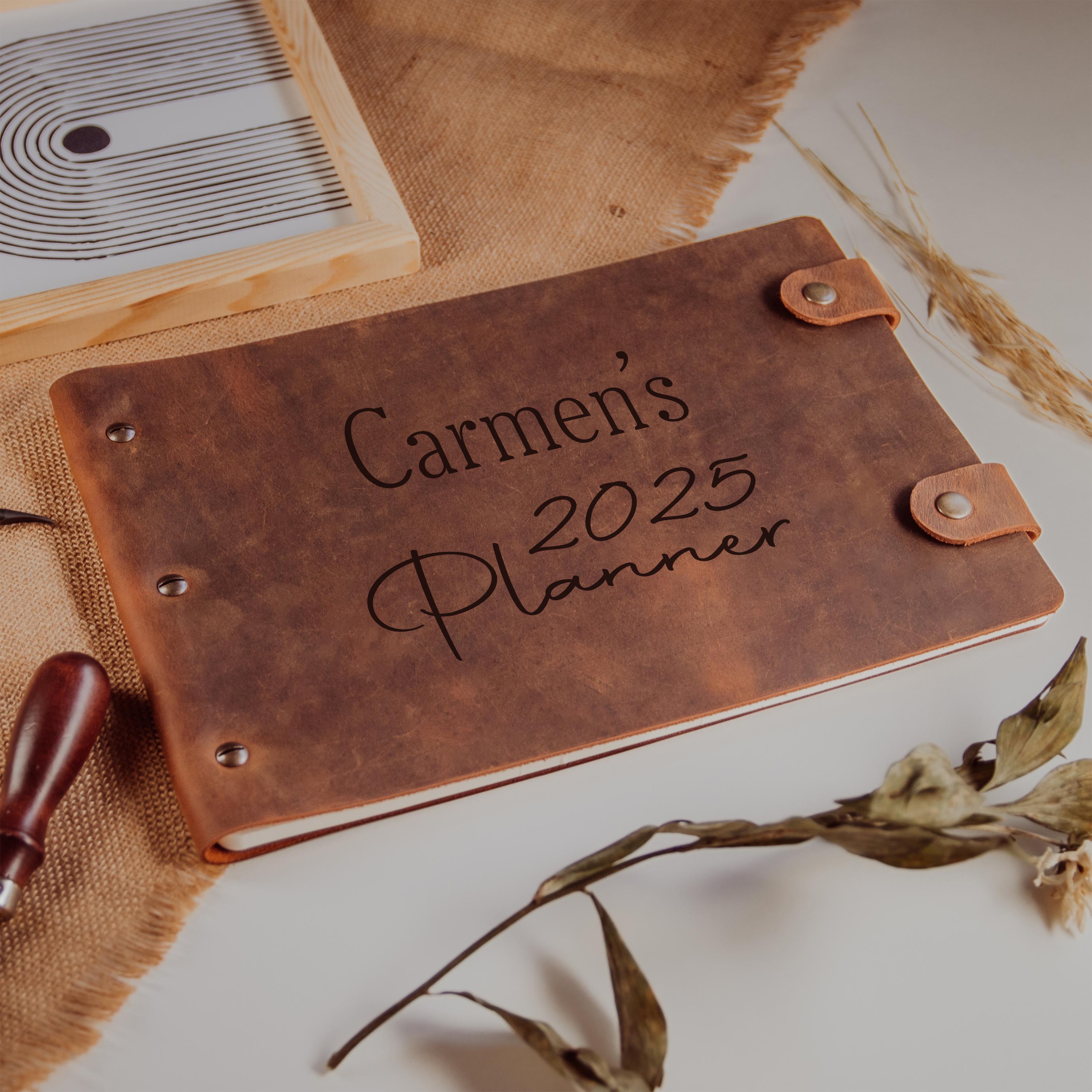 Custom Leather Journal for Couples, Personalized Planner for Boyfriend, Romantic Christmas Gift for Anniversary, Special Couples Notebook