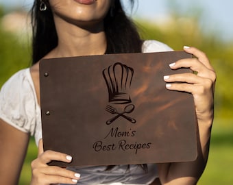 Custom Leather Recipe Notebook, Recipe and Memory Journal for Daily Notes, Photos Album and Preserving Scrapbook, Ideal Gift for Mothers