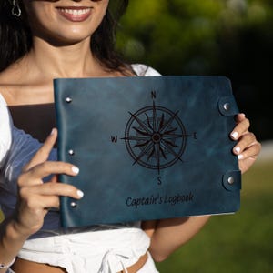 Crazy Horse Leather Travel Book For Boat Captain, Personalized Adventure Book For Men, Adventure Journal in Leather