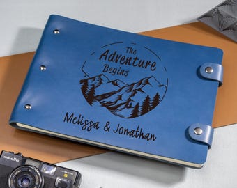 Personalized Adventure Book, Couple Memory Journal, Custom Keepsake Notebook, Refillable Leather Journal, Gift for Couple