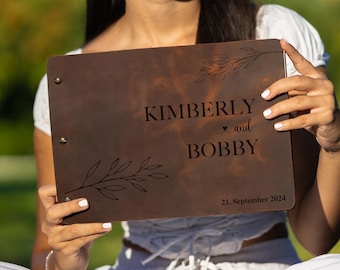 Personalized Leather Journal with Olive Branch Design, Handmade Family Memory Book, Perfect Gift for Special Occasions, Anniversary Gifts