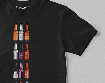 The Hop & Hatter Co - Classic Bottles T-Shirt | Luton Town Gifts | Retro Football-Inspired Beer Bottle T-Shirt | Gift For Football Fans