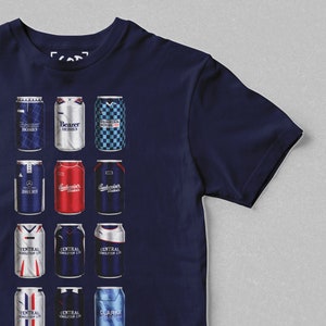 Camiseta clásica de lata de cerveza de Falkirk / Regalos de Falkirk / Camiseta retro de lata de cerveza inspirada en el fútbol / Regalo para aficionados al fútbol