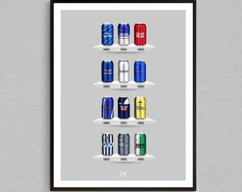 Cold Blow Brew Co - Stampa classica su lattina / Decorazione murale con lattina di birra in stile retrò ispirata al calcio / Regalo per tifosi di calcio / Regali per i tifosi del Millwall