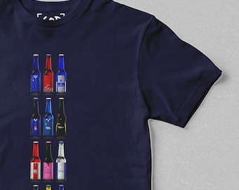 Brummie Brew Co - Classic Bottles T-Shirt | Retro Football-Inspired Beer Bottle T-Shirt | Gift For Football Fans | Birmingham Gifts