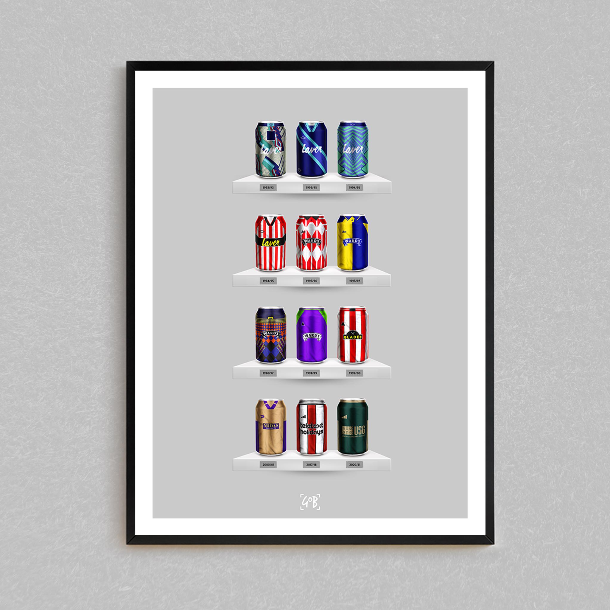 Steel & Stripe Brewing Co - Classic Can Print | Retro Football-Inspired Beer Can Wall Art | Gift For Football Fans