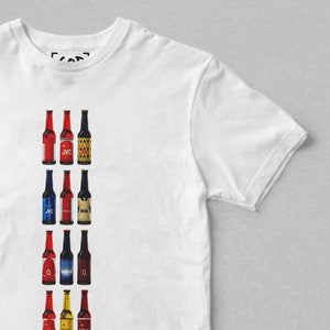 The Gunnery - Classic Bottles T-Shirt | Retro Football-Inspired Beer Bottle T-Shirt | Gift For Football Fans
