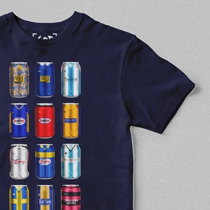 Camiseta Shrewsbury Classic Lata | Presentes Shrewsbury | Camiseta retrô com estampa de lata de cerveja inspirada no futebol | Presente para fãs de futebol