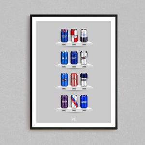 Rangers FC Classic Kit Can Print | Rangers Gifts | Retro Football-Inspired Beer Can Wall Art | Gift For Football Fans