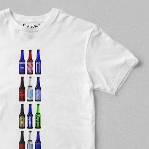 Seaside Gulls Brewing Co - Classic Bottles T-Shirt | Retro Football-Inspired Beer Bottle T-Shirt | Gift For Football Fans
