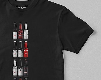 The Cottage Brew Co - Camiseta clásica con diseño de botellas / Camiseta retro con diseño de botella de cerveza inspirada en el fútbol / Regalo para aficionados al fútbol / Regalos del Fulham