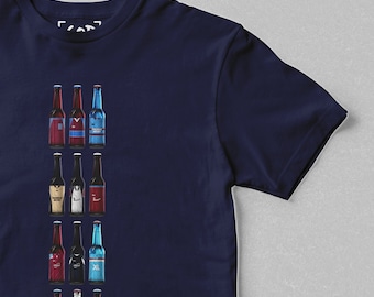 Bubbles & Barrels Co - Camiseta clásica con diseño de botellas / Regalos del West Ham / Camiseta retro con diseño de botella de cerveza inspirada en el fútbol / Regalo para aficionados al fútbol