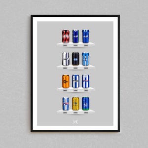 Wigan Classic Kit Dosendruck | Wigan Athletic Geschenke | Retro Fußball-inspirierte Bierdosen Wandkunst | Geschenk für Fußball-Fans