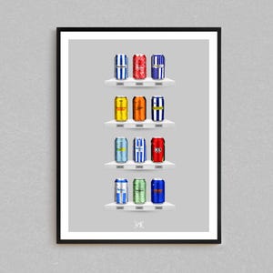 Colchester Classic Kit Can Print | Retro Football-Inspired Beer Can Wall Art | Gift For Football Fans