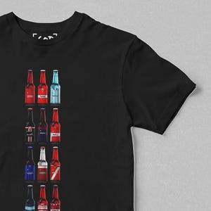 Red River Brewing Co - Classic Bottles T-Shirt | Retro Football-Inspired Beer Bottle T-Shirt | Gift For Football Fans