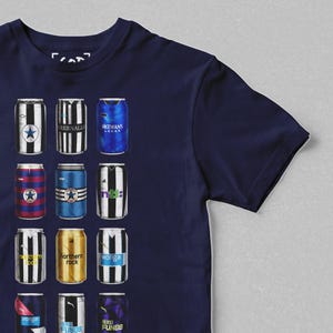 Tyne Side Brewing Co - Camiseta clásica con latas / Regalos de Newcastle / Camiseta retro con lata de cerveza inspirada en el fútbol / Regalo para aficionados al fútbol imagen 5