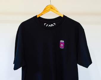 Tyneside Brewing Co - 95/96 Away Embroidered Can T-Shirt | Newcastle Gift | Retro Football-Inspired Beer Can T-Shirt | Gift For Football Fan