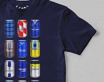 Blues Brews - Camiseta de latas clásicas / Regalos para fans del Chelsea / Camiseta de lata de cerveza retro inspirada en el fútbol / Regalo para aficionados al fútbol