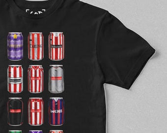 Claystripe Brewing Co - Klassiska burkar T-shirt | Stoke City-presenter | Retro fotbollsinspirerad ölburk T-shirt | Present till fotbollsfans