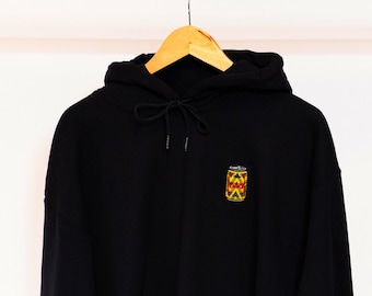 The Gunnery - 91/93 Away Embroidered Can Hoodie | Arsenal Gifts | Retro Football-Inspired Beer Can T-Shirt | Gift For Football Fans