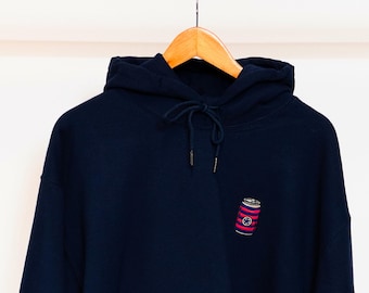 Tyneside Brewing Co - 95/96 Away Embroidered Can Hoodie | Retro Football-Inspired Beer Can T-Shirt | Gift For Newcastle Utd Fans