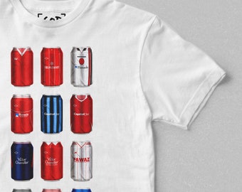 Trentside Tuns Co - Classic Cans T-Shirt | Retro Football-Inspired Beer Can T-Shirt | Gift For Football Fans | Nottingham Forest Gifts