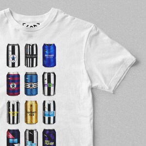 Tyne Side Brewing Co - Camiseta clásica con latas / Regalos de Newcastle / Camiseta retro con lata de cerveza inspirada en el fútbol / Regalo para aficionados al fútbol imagen 3