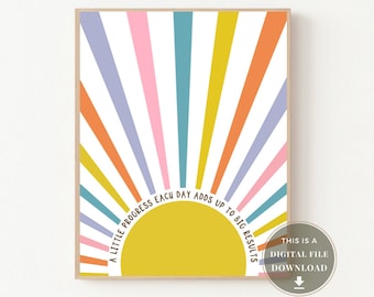 Progress Quote Therapy Posters Office Decor Therapist Poster Art Print School Counsellor Printable Grad Gifts Wall Sign Psychotherapy Gift