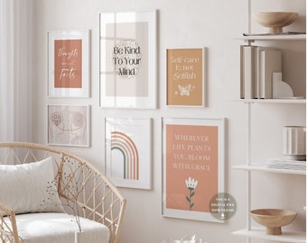 20 Therapeut Office Decor Posters Geestelijke gezondheid Boho Therapie Wall Art Maatschappelijk werker Prints Counselor School Counseling Bundel Zelfzorg Liefde