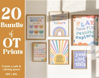 20 OT Poster Occupational Therapy Decor Signs Door Decoration Art Therapy Office Resources Play School Bulletin Gift Room Board Printable