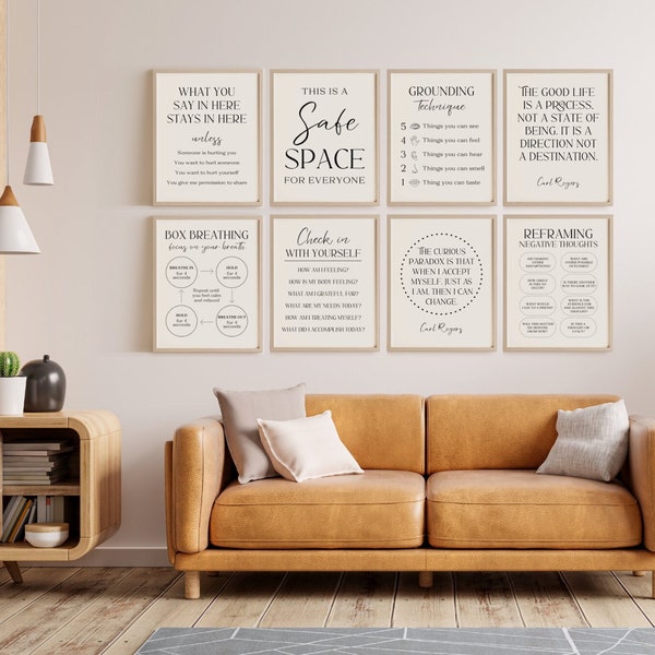 10 Counseling Wall Art Therapist Office Decor Poster School Counselor Bundle Psychology Quotes Room Social Worker Waiting Confidentiality