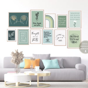 16 Therapy Office Posters Bundle Psychotherapy Wall Art Decor School Counselor Quotes Psychologist Prints Therapist Printable Social Worker
