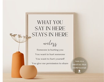 Confidentiality Poster Sign Counseling Office Decor Social Worker School Psychologist Signs Counselor Door Gifts Therapy Therapist Wall Art