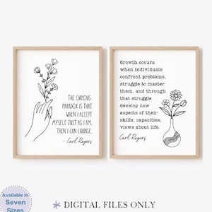 Carl Rogers Psychology Quotes Poster Counselling Gifts in Office Psychotherapy Decor Clinical Art Psychologist Print Sign Social Worker Wall
