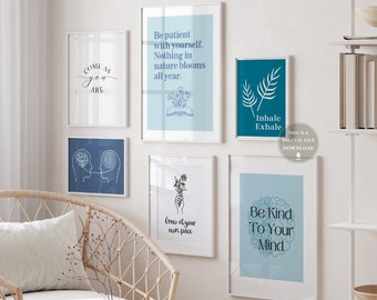 16 Therapeuten Büro Kunst Dekor Schilder Beratung Poster Therapie Wand Schule Psychologe Print Bundle Psych Zitate Psychische Gesundheit Geschenke Set