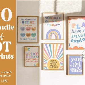 20 OT Poster Occupational Therapy Decor Signs Door Decoration Art Therapy Office Resources Play School Bulletin Gift Room Board Printable