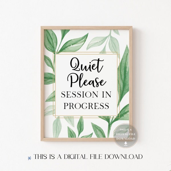 Quiet Please Print Session in Progress Door Sign Counseling Office Decor Therapy Poster Social Work School Psychologist Counselor Desk Gift