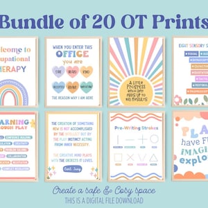 20 Occupational Therapy Poster Office Decor OT School Therapist Wall Art Bulletin Gift Room Board Printable