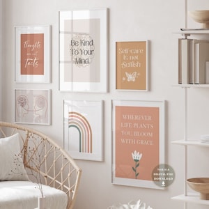 20 Therapist Office Decor Posters Mental Health Boho Therapy Wall Art Social Worker Prints Counselor School Counseling Bundle Self Care Love